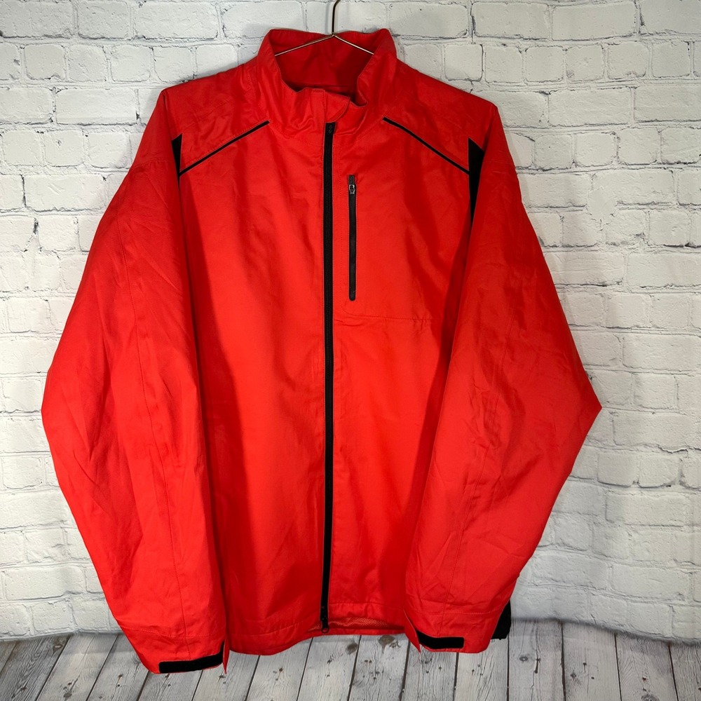 Snake Eyes Weather-18 Mens Golf Jacket Red Black Full Zip Windbreaker Large